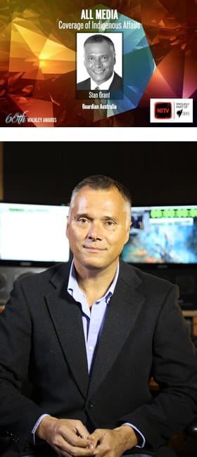 Stan Grant wins Walkley award for Guardian columns on Indigenous affairs